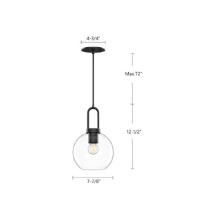 Alora - PD601608MBCL - One Light Pendant - Soji - Clear Glass/Matte Black