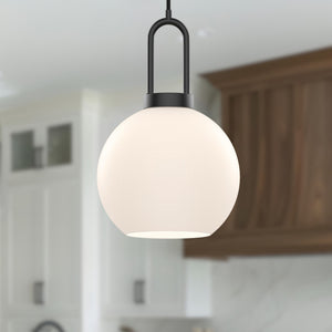 Alora - PD601608MBOP - One Light Pendant - Soji - Matte Black/Opal Matte Glass