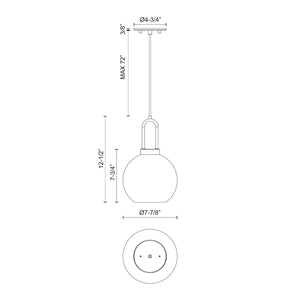 Alora - PD601608MBOP - One Light Pendant - Soji - Matte Black/Opal Matte Glass