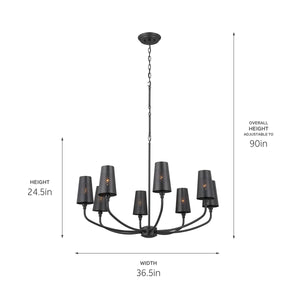 Kichler - 52509BK - Eight Light Chandelier - Adeena - Black