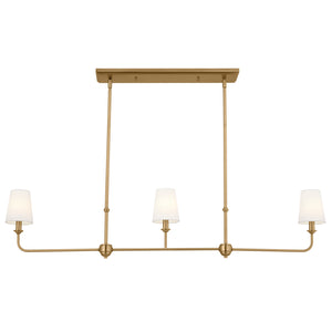 Kichler - 52519BNB - Three Light Linear Chandelier - Pallas - Brushed Natural Brass