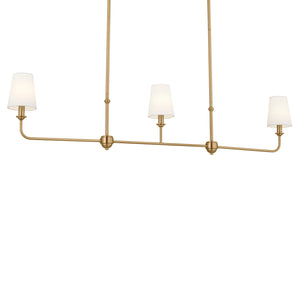 Kichler - 52519BNB - Three Light Linear Chandelier - Pallas - Brushed Natural Brass