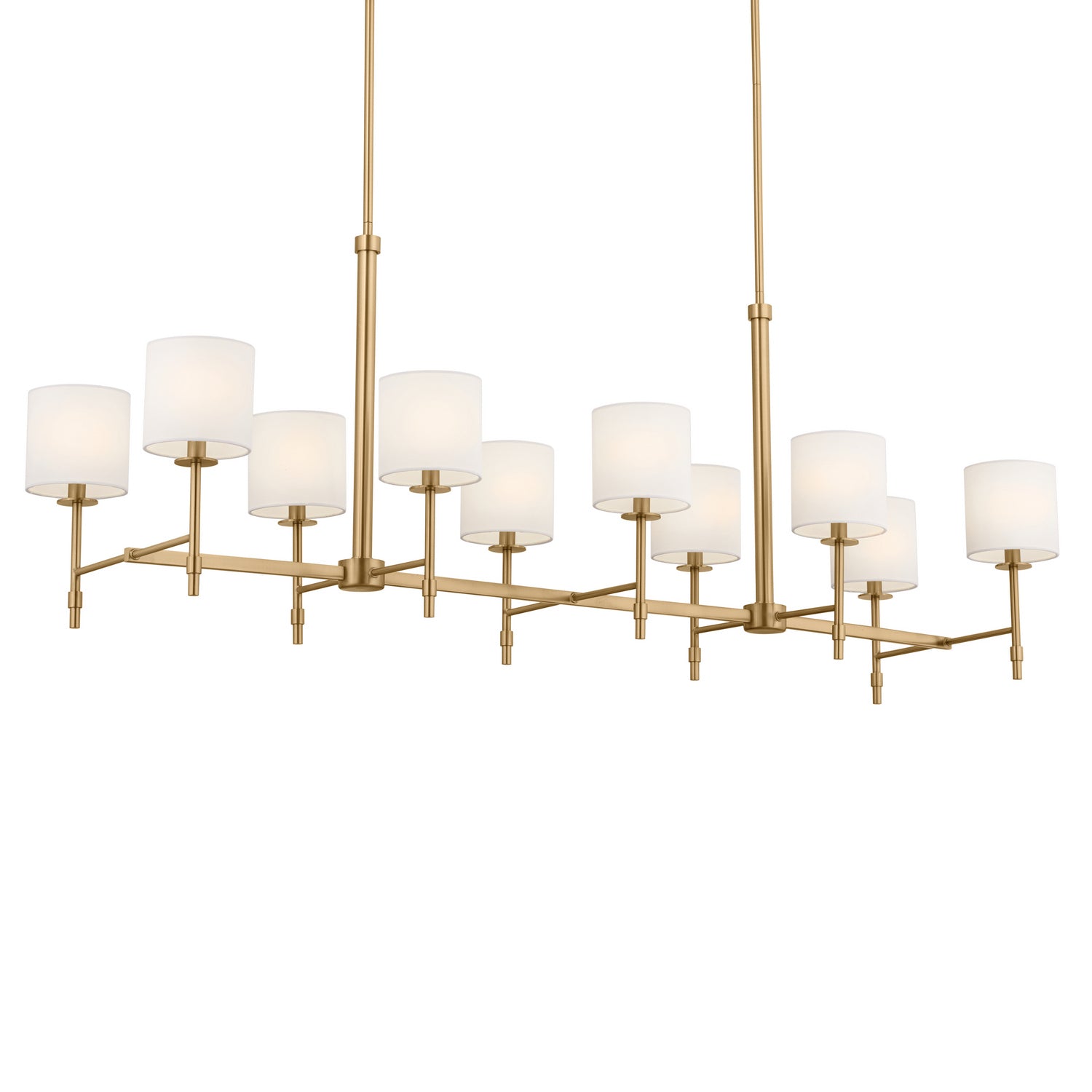 Kichler - 52503BNB - Ten Light Linear Chandelier - Ali - Brushed Natural Brass