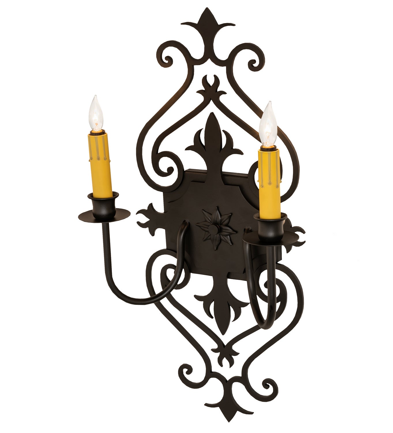 Meyda Tiffany - 253607 - Two Light Wall Sconce - Louisa - Blackwash