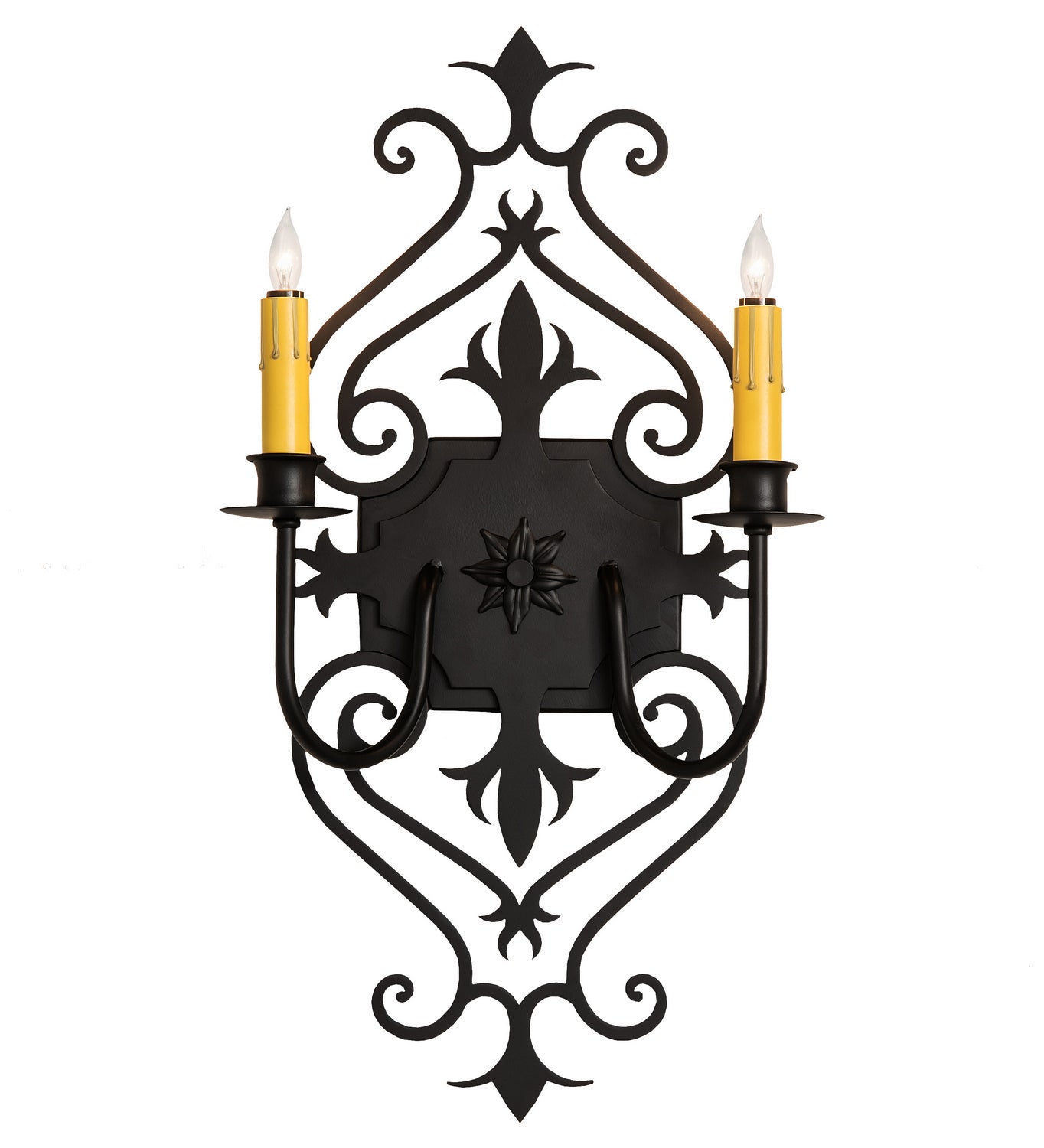 Meyda Tiffany - 253607 - Two Light Wall Sconce - Louisa - Blackwash