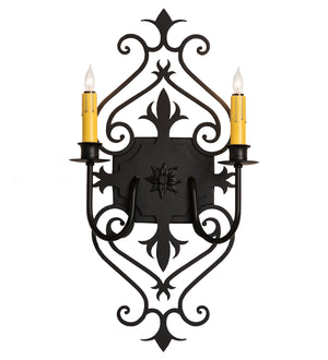 Meyda Tiffany - 253607 - Two Light Wall Sconce - Louisa - Blackwash