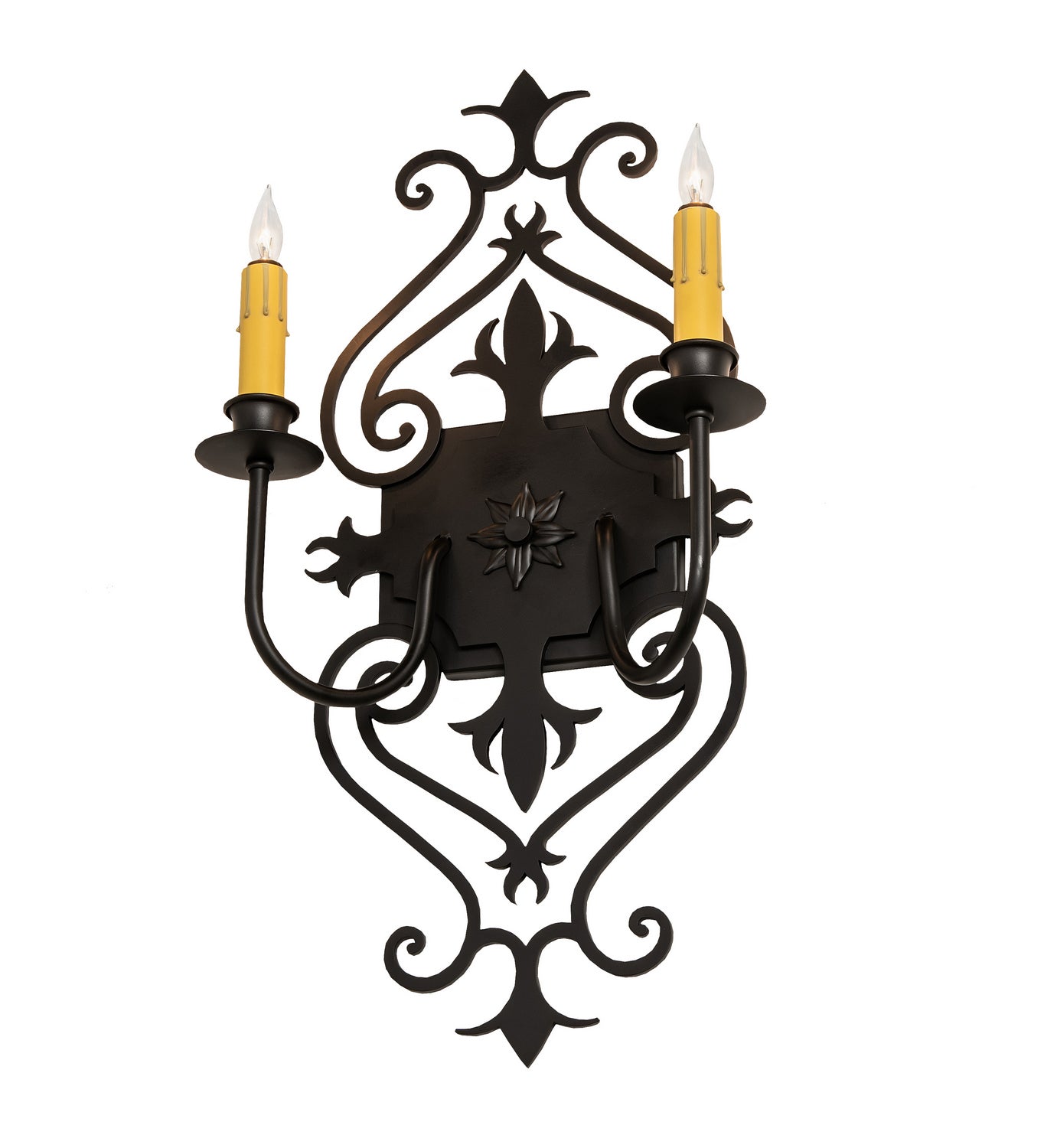 Meyda Tiffany - 253607 - Two Light Wall Sconce - Louisa - Blackwash