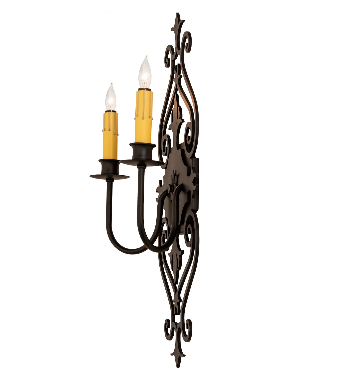 Meyda Tiffany - 253607 - Two Light Wall Sconce - Louisa - Blackwash