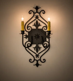 Meyda Tiffany - 253607 - Two Light Wall Sconce - Louisa - Blackwash