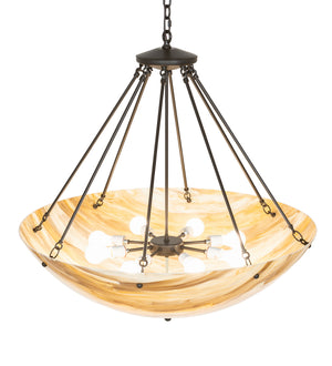 Meyda Tiffany - 254124 - Eight Light Pendant - Madison - Statuary Bronze Metallic