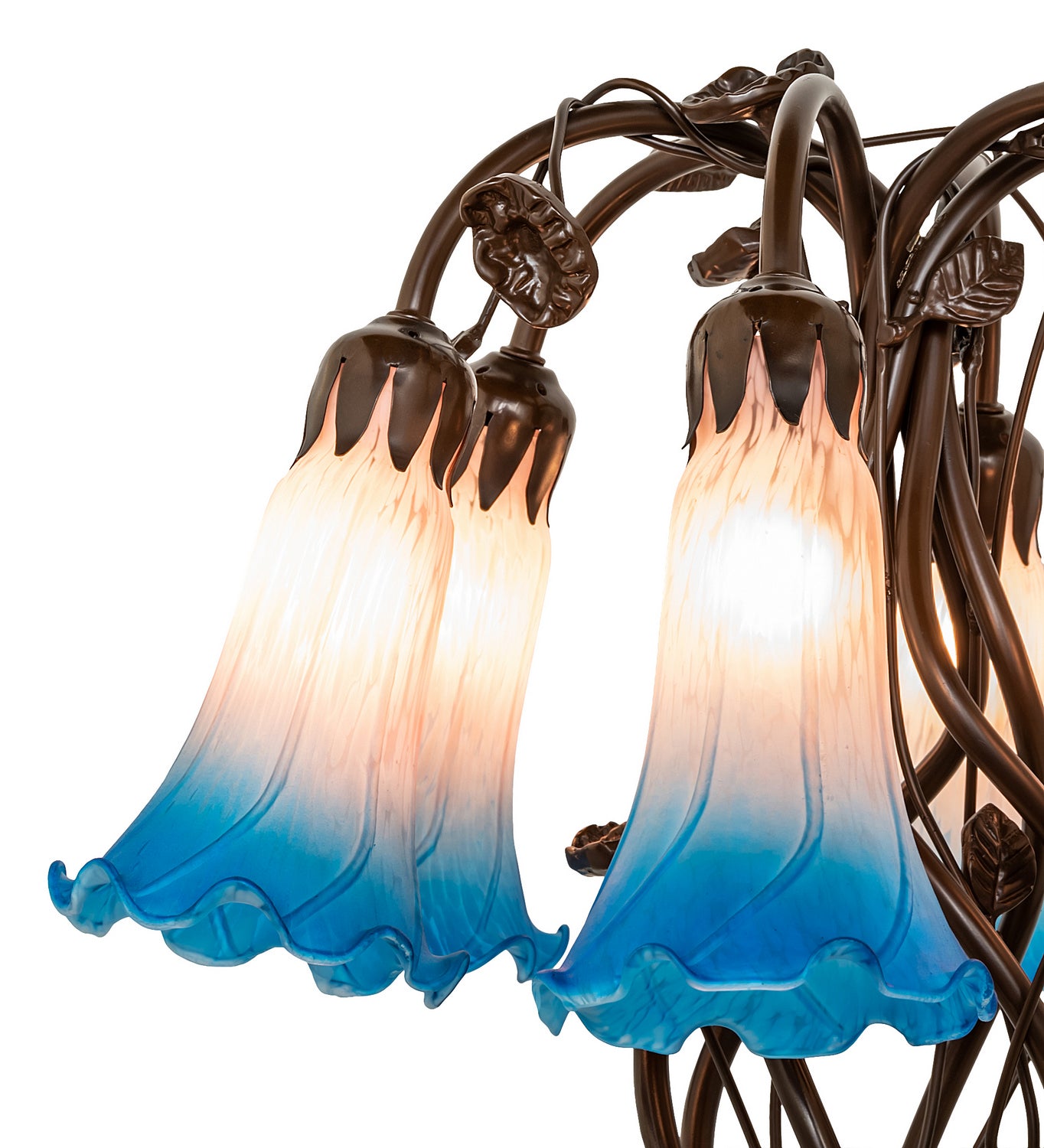 Meyda Tiffany - 255811 - Six Light Table Lamp - Pink/Blue - Mahogany Bronze