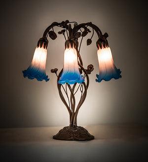 Meyda Tiffany - 255811 - Six Light Table Lamp - Pink/Blue - Mahogany Bronze