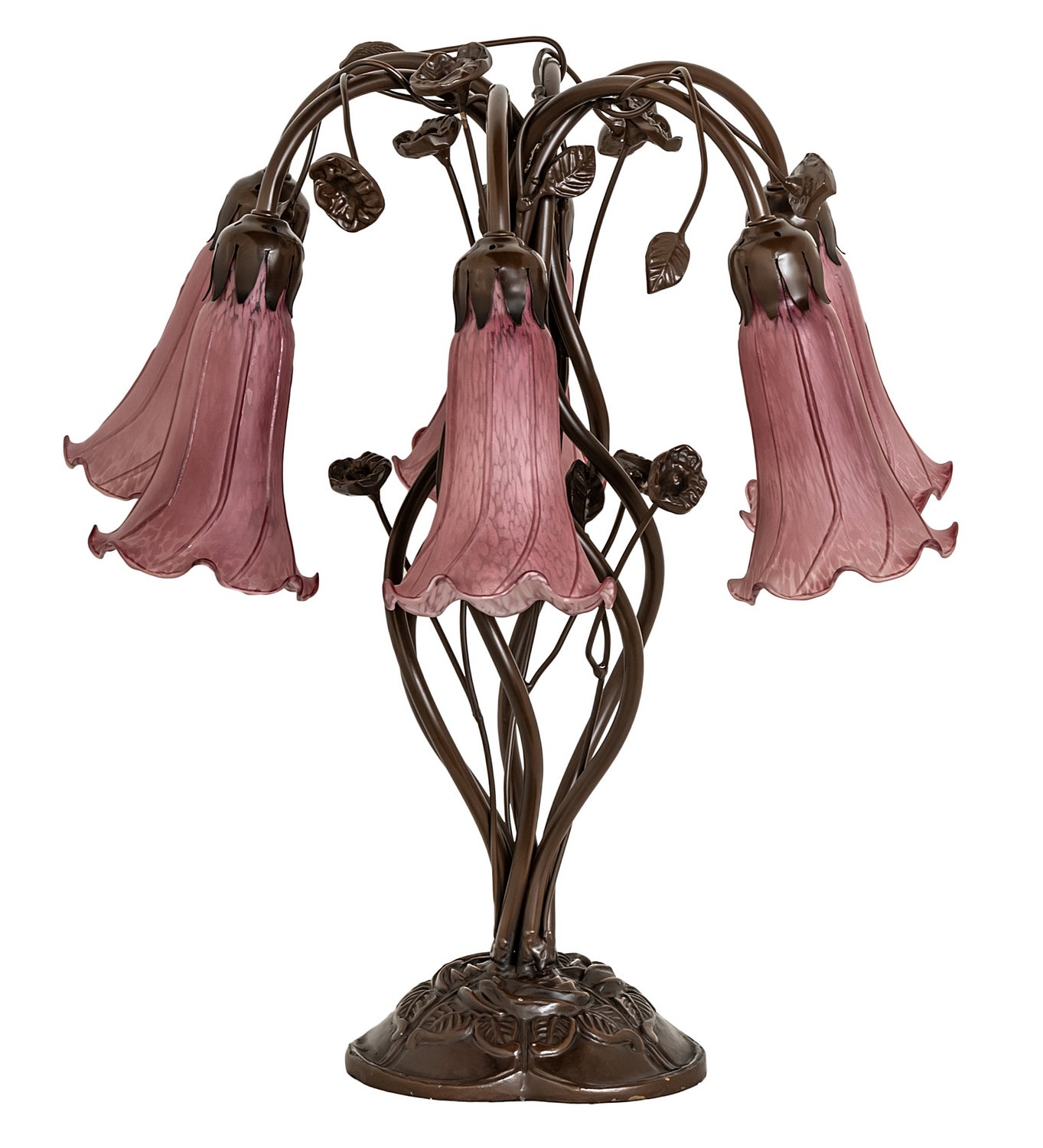 Meyda Tiffany - 255812 - Six Light Table Lamp - Lavender - Mahogany Bronze