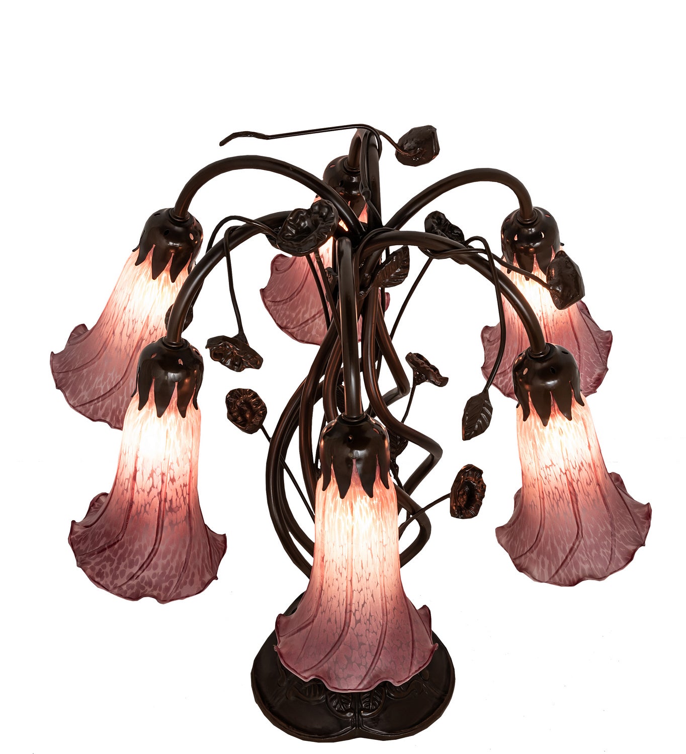 Meyda Tiffany - 255812 - Six Light Table Lamp - Lavender - Mahogany Bronze