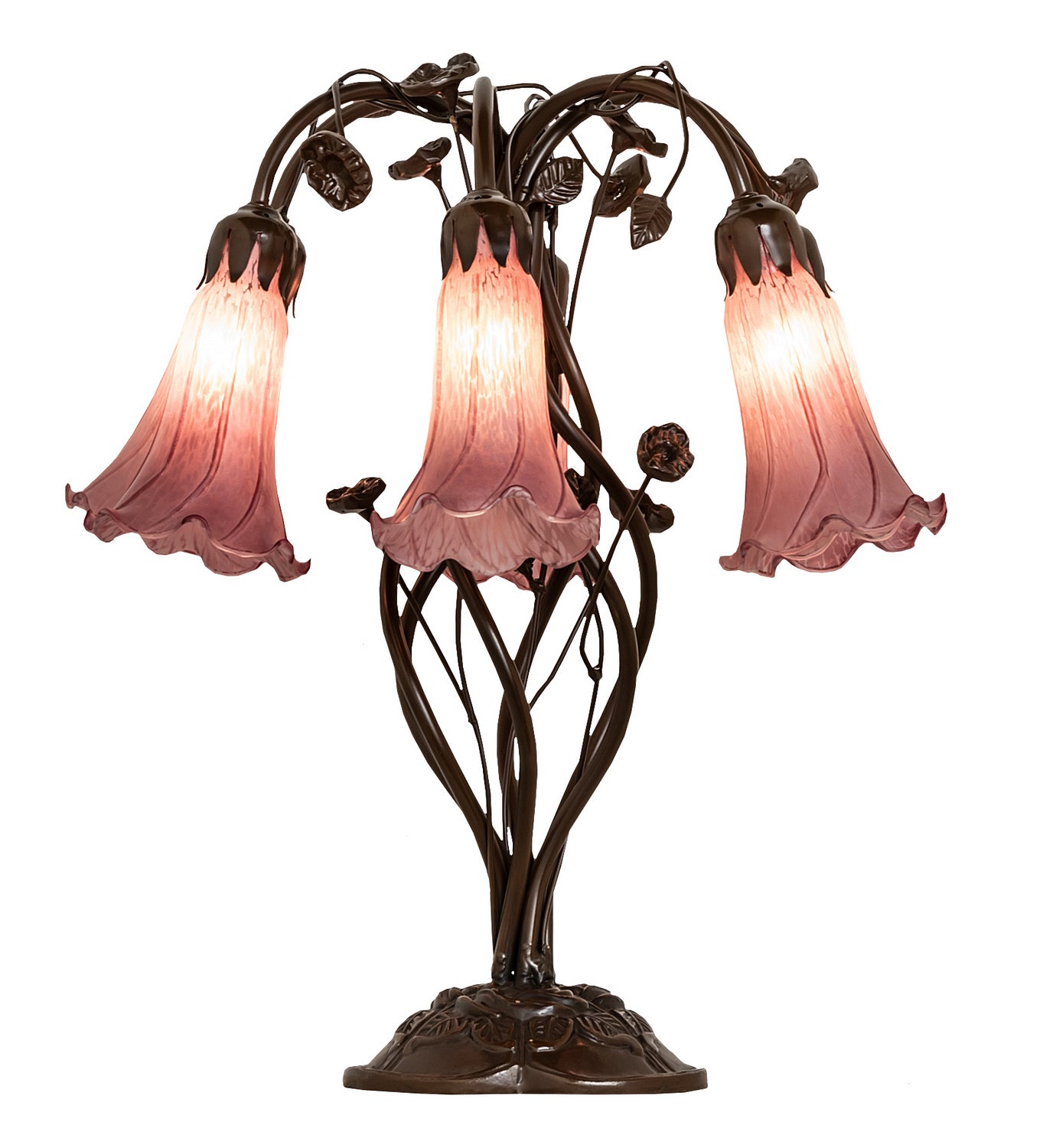 Meyda Tiffany - 255812 - Six Light Table Lamp - Lavender - Mahogany Bronze