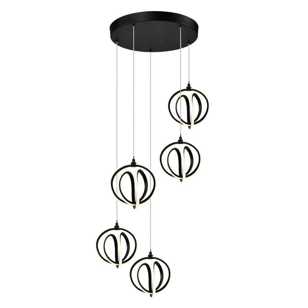 Artcraft - AC6735BK - LED Chandelier - Rose Collection - Black