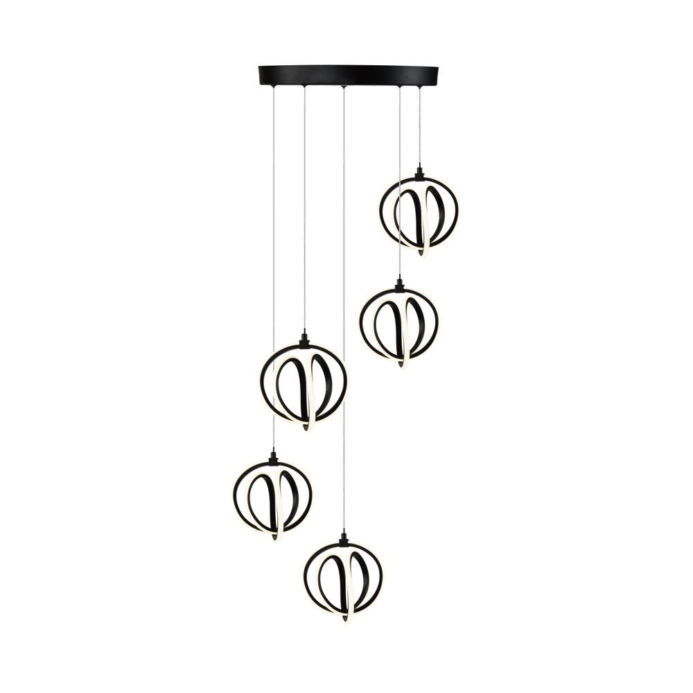 Artcraft - AC6735BK - LED Chandelier - Rose Collection - Black