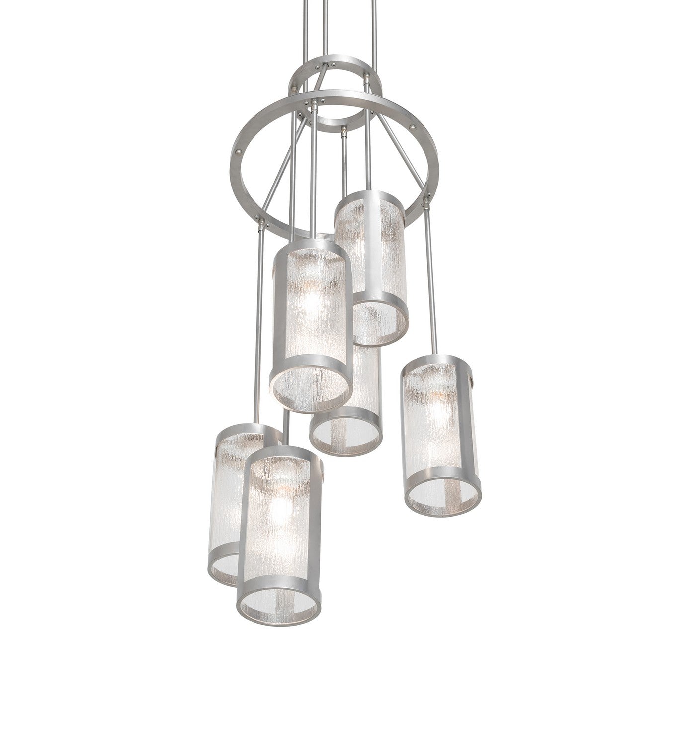 Meyda Tiffany - 253505 - Six Light Chandelier - Cartier - Nickel