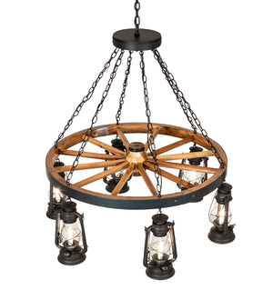 Meyda Tiffany - 254513 - Six Light Chandelier - Miners Lantern - Wrought Iron