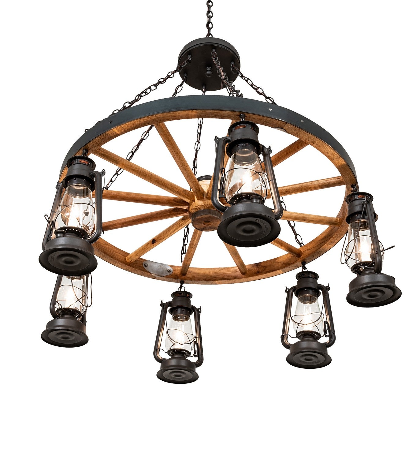 Meyda Tiffany - 254513 - Six Light Chandelier - Miners Lantern - Wrought Iron