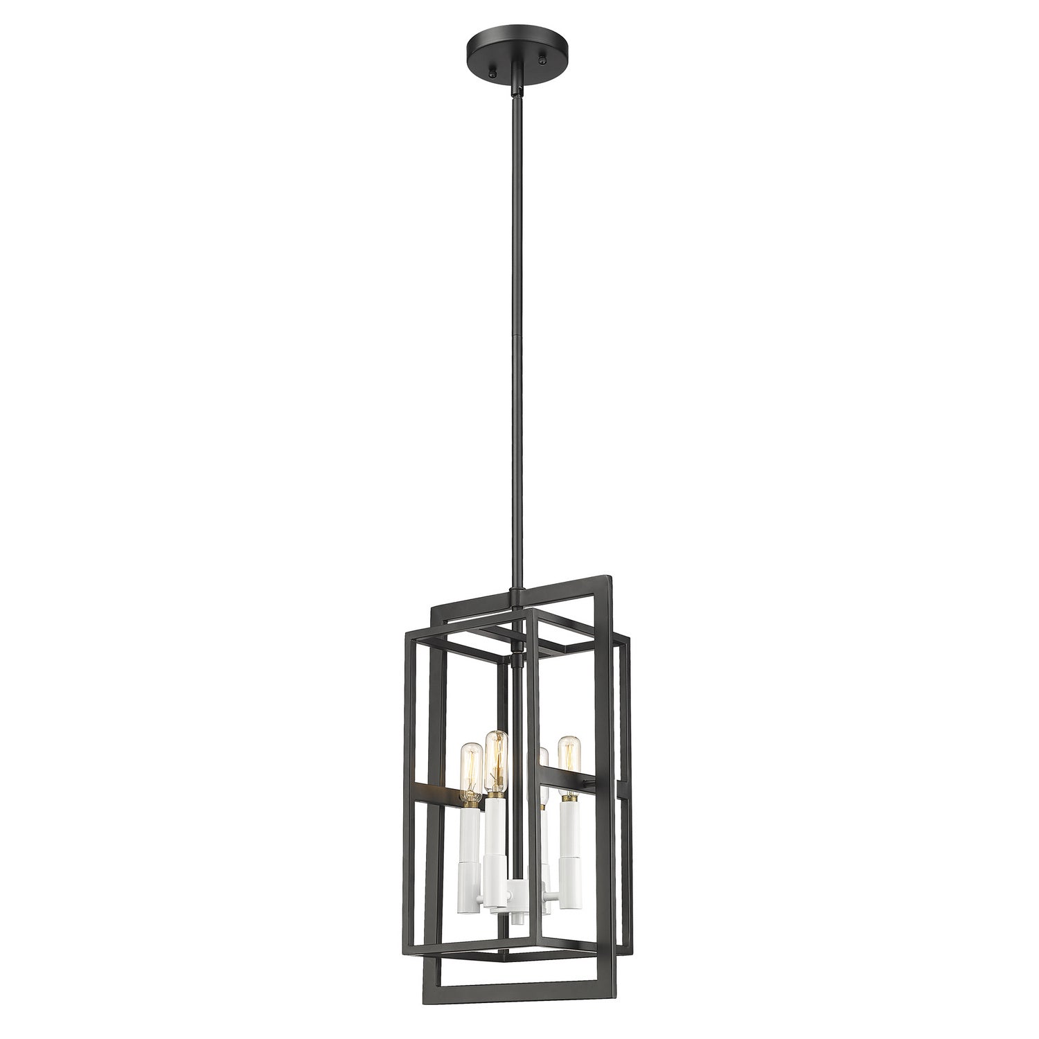 Acclaim Lighting - IN20020BK - Four Light Pendant - Milbank - Black with White Candle Sleeves