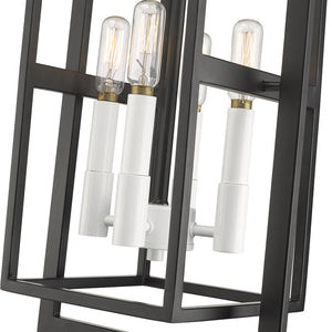 Acclaim Lighting - IN20020BK - Four Light Pendant - Milbank - Black with White Candle Sleeves