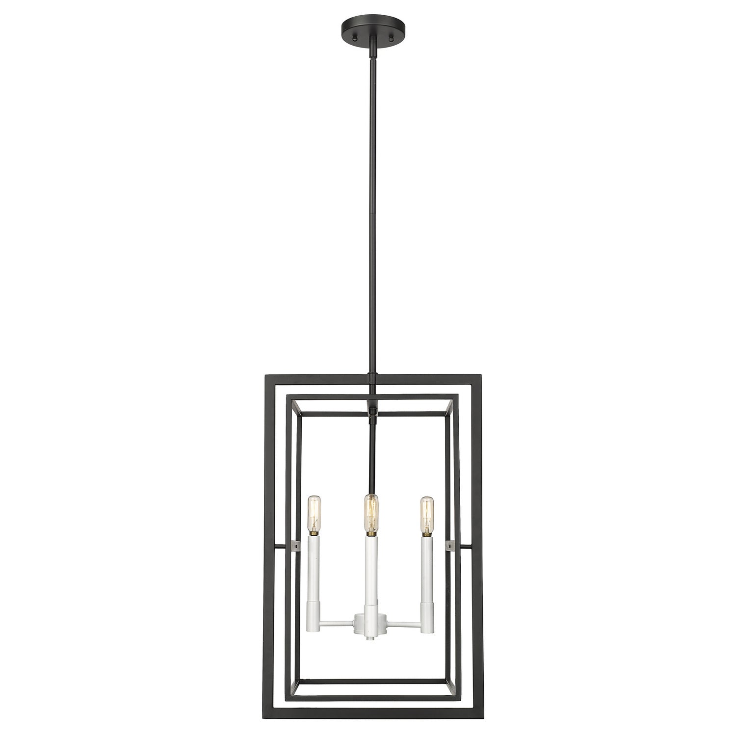 Acclaim Lighting - IN20021BK - Four Light Pendant - Milbank - Black with White Candle Sleeves