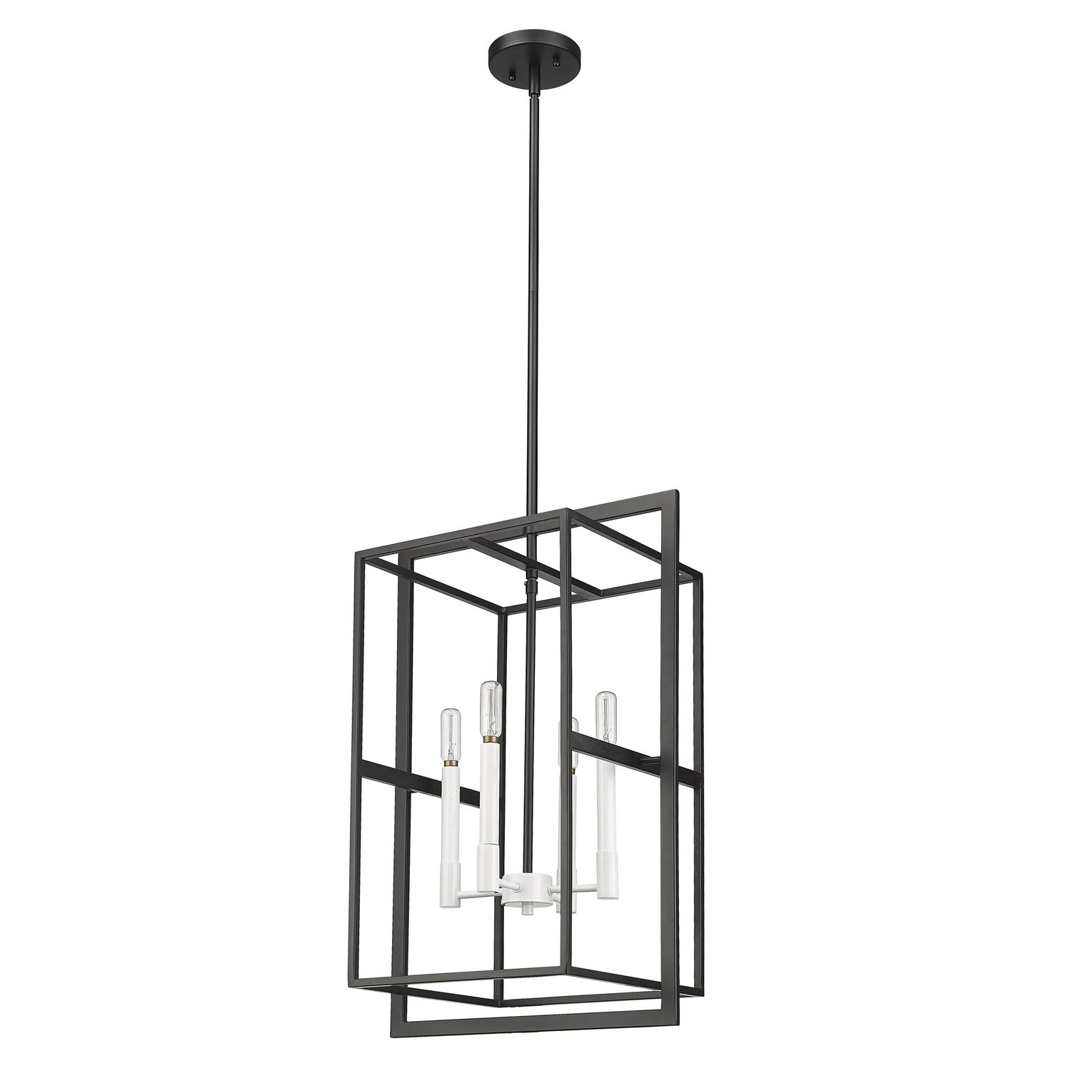 Acclaim Lighting - IN20021BK - Four Light Pendant - Milbank - Black with White Candle Sleeves