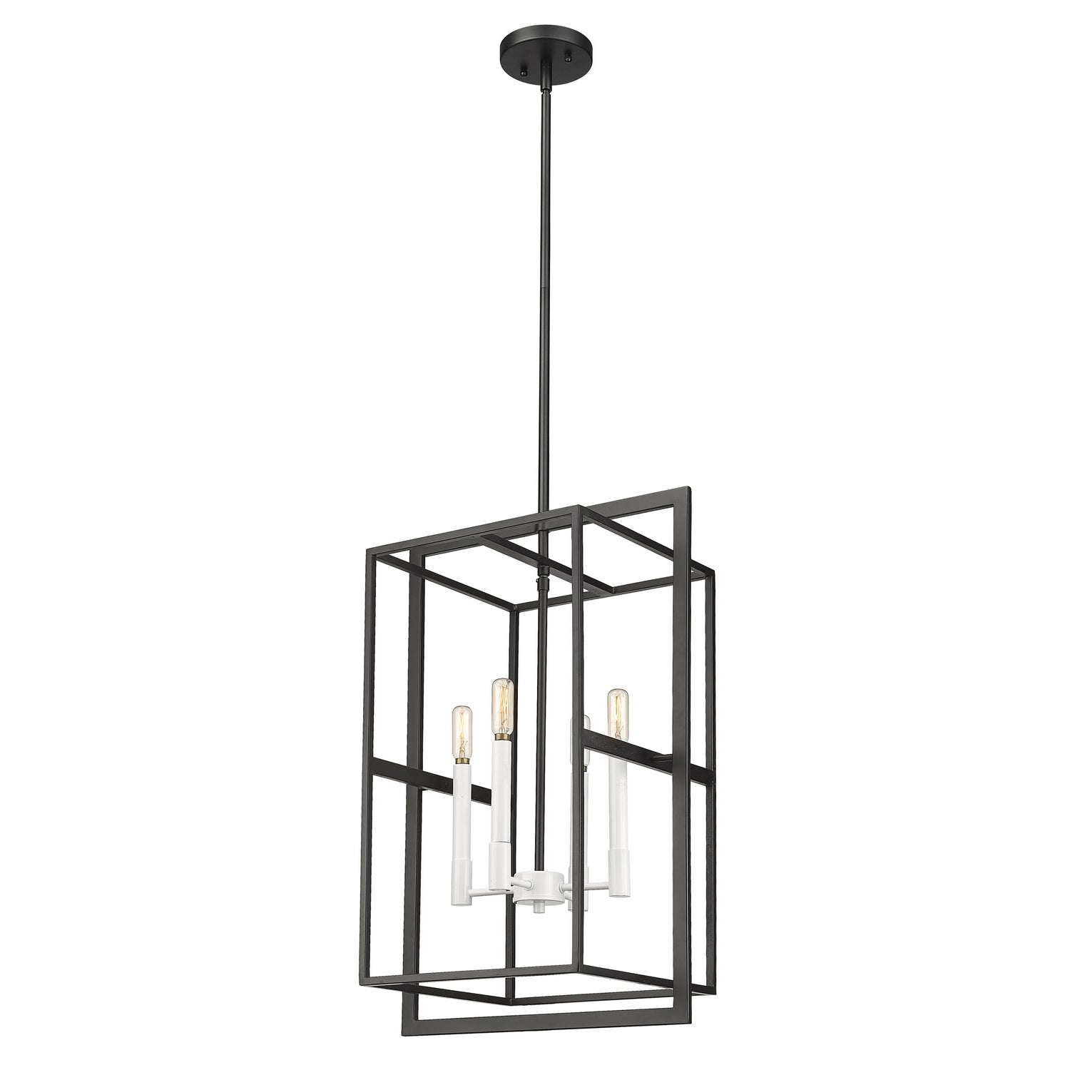 Acclaim Lighting - IN20021BK - Four Light Pendant - Milbank - Black with White Candle Sleeves