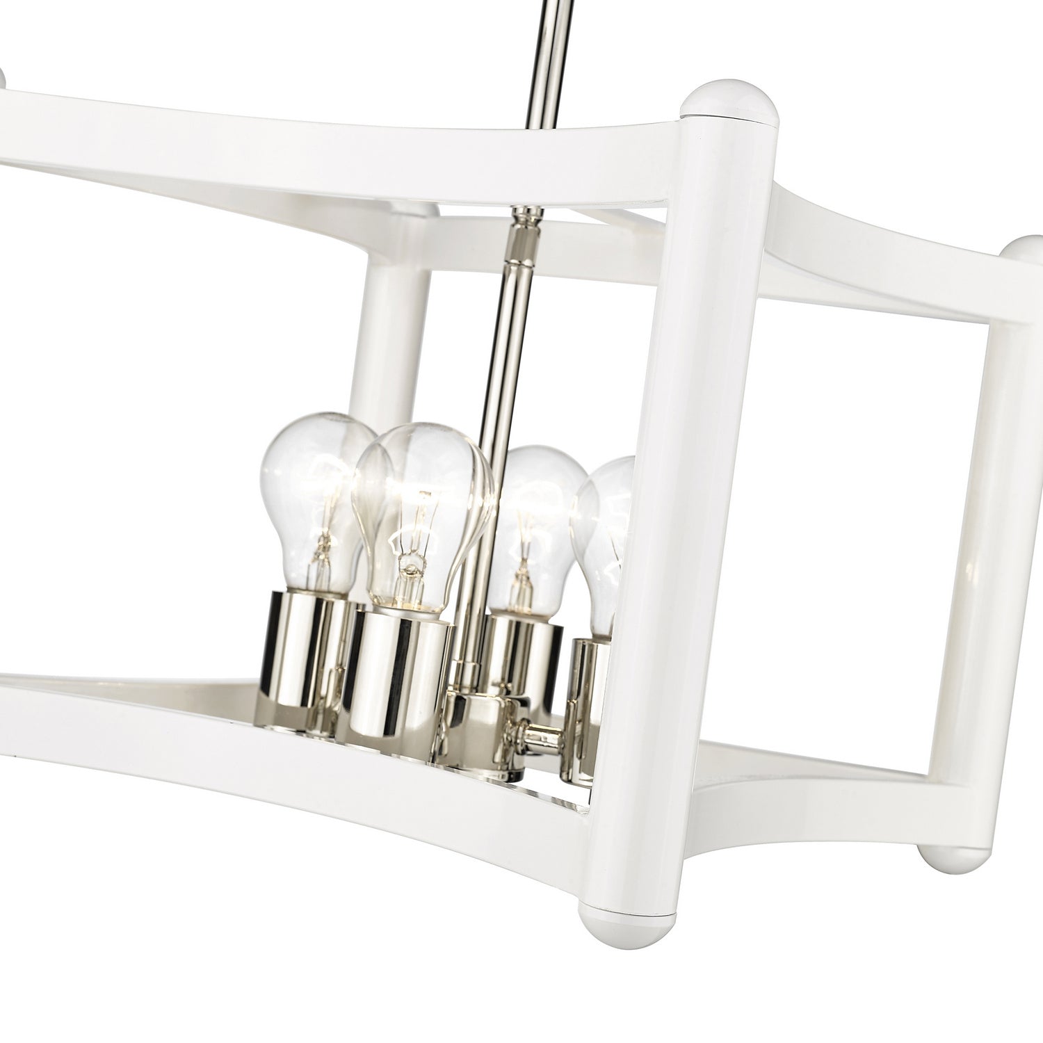 Acclaim Lighting - IN20040WH - Four Light Pendant - Coyle - White with Polished Nickel Cluster