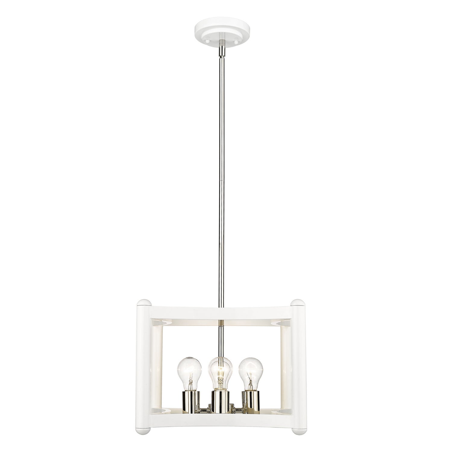 Acclaim Lighting - IN20040WH - Four Light Pendant - Coyle - White with Polished Nickel Cluster