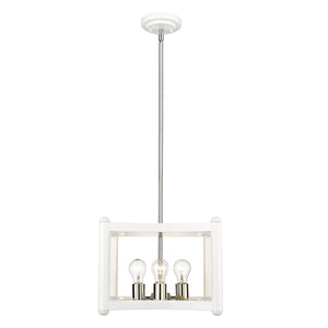 Acclaim Lighting - IN20040WH - Four Light Pendant - Coyle - White with Polished Nickel Cluster