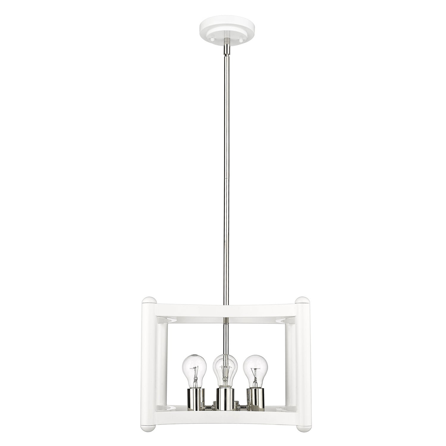 Acclaim Lighting - IN20040WH - Four Light Pendant - Coyle - White with Polished Nickel Cluster