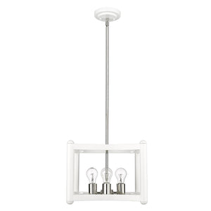 Acclaim Lighting - IN20040WH - Four Light Pendant - Coyle - White with Polished Nickel Cluster