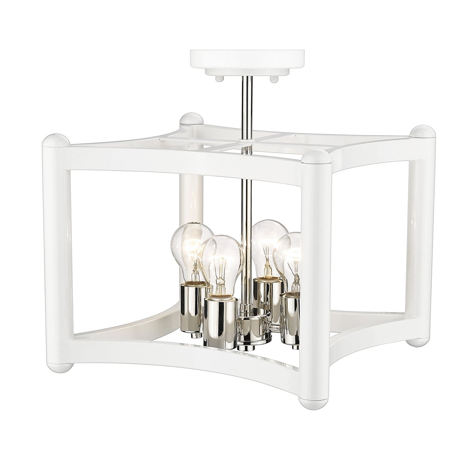 Acclaim Lighting - IN20040WH - Four Light Pendant - Coyle - White with Polished Nickel Cluster