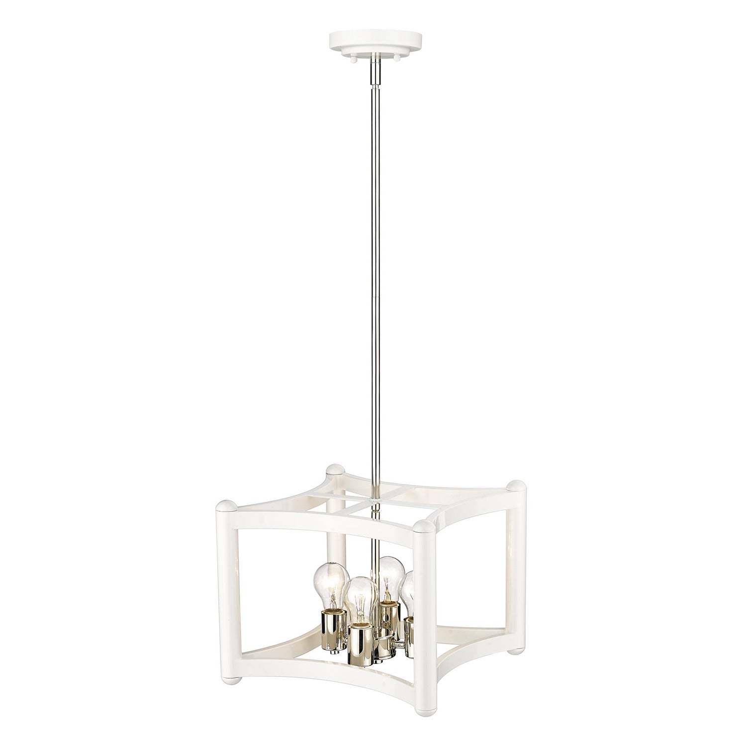 Acclaim Lighting - IN20040WH - Four Light Pendant - Coyle - White with Polished Nickel Cluster