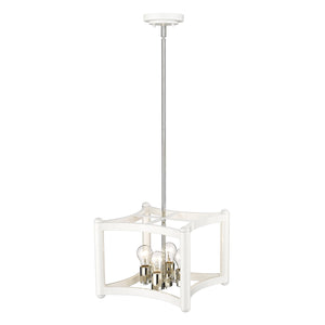 Acclaim Lighting - IN20040WH - Four Light Pendant - Coyle - White with Polished Nickel Cluster