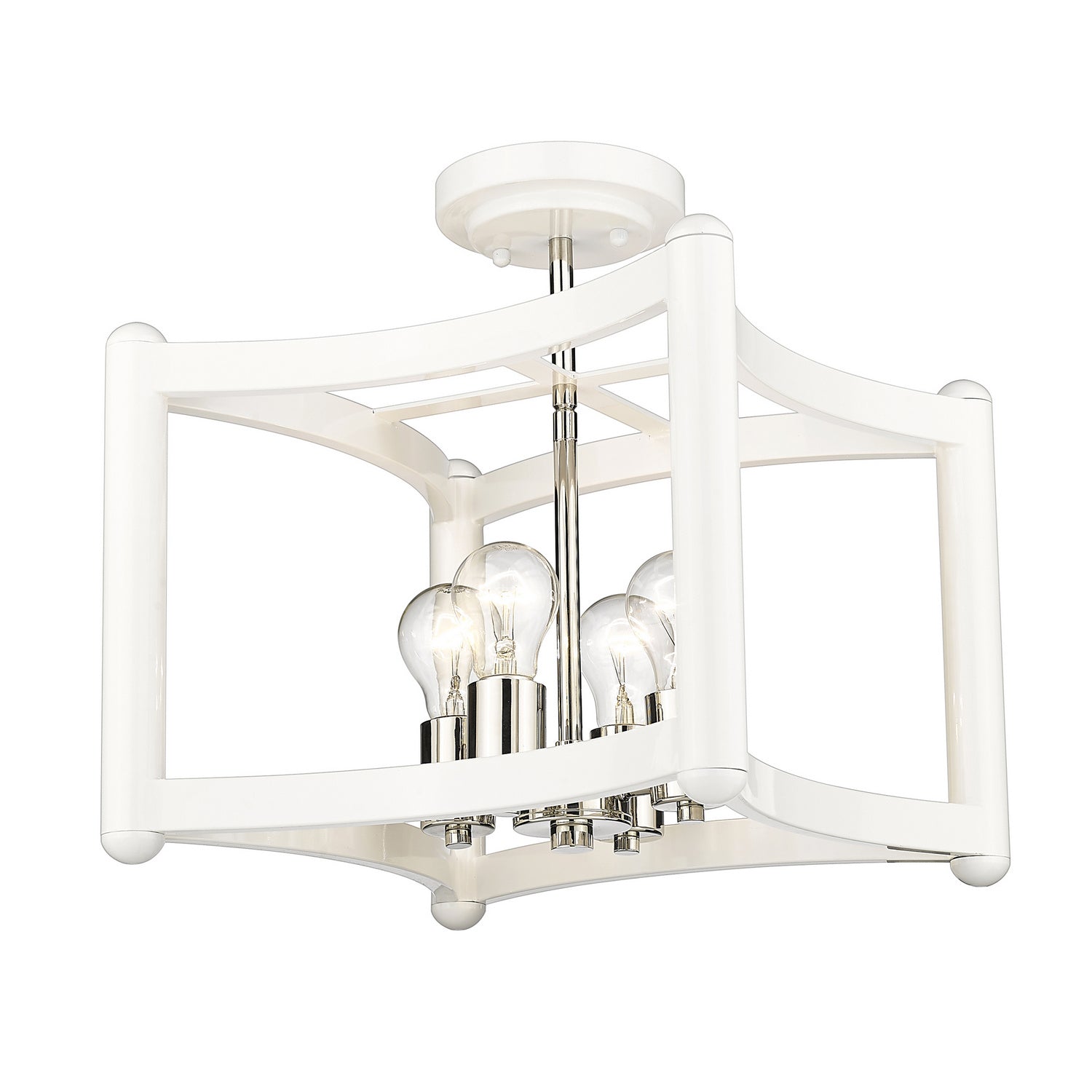 Acclaim Lighting - IN20040WH - Four Light Pendant - Coyle - White with Polished Nickel Cluster