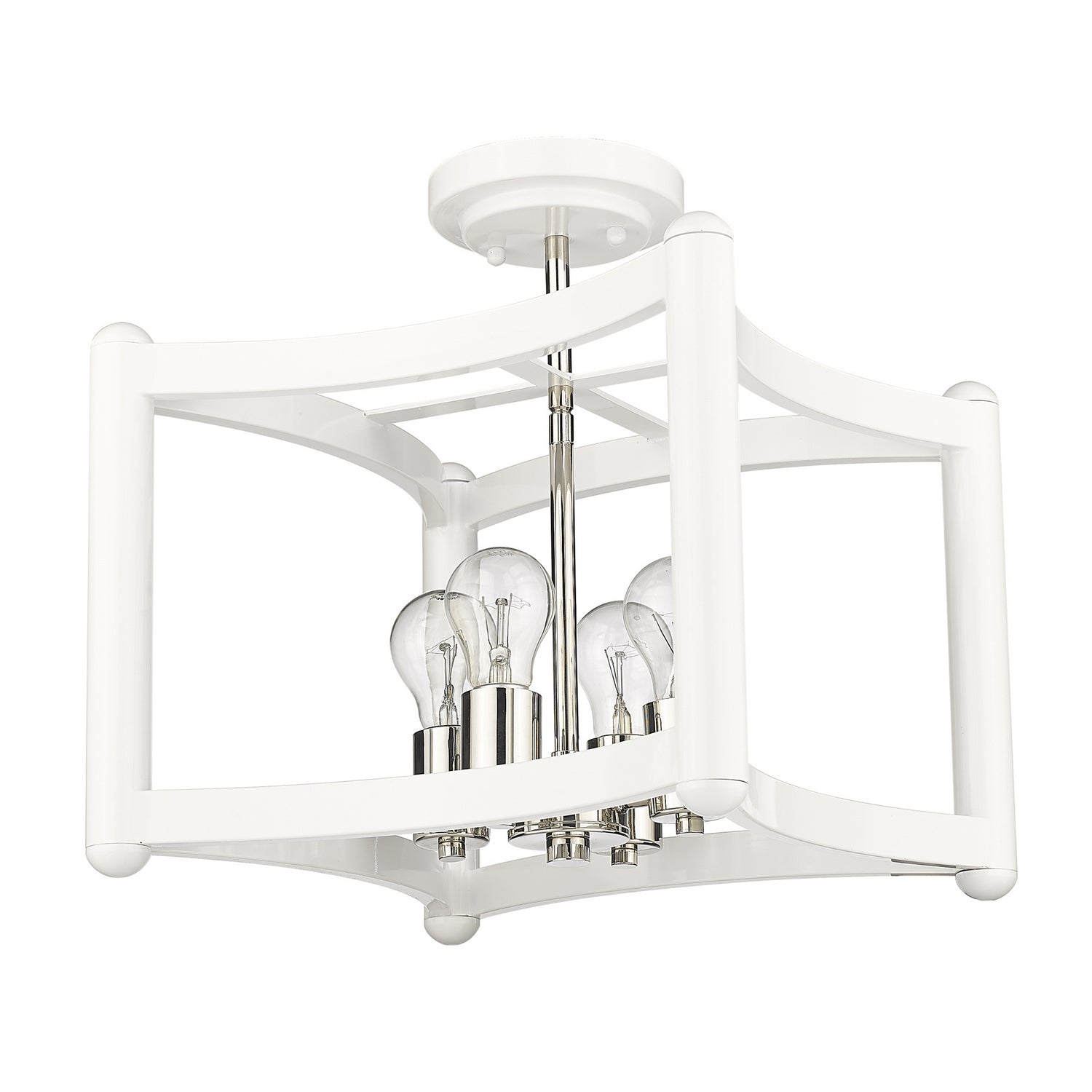 Acclaim Lighting - IN20040WH - Four Light Pendant - Coyle - White with Polished Nickel Cluster