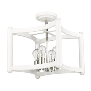 Acclaim Lighting - IN20040WH - Four Light Pendant - Coyle - White with Polished Nickel Cluster