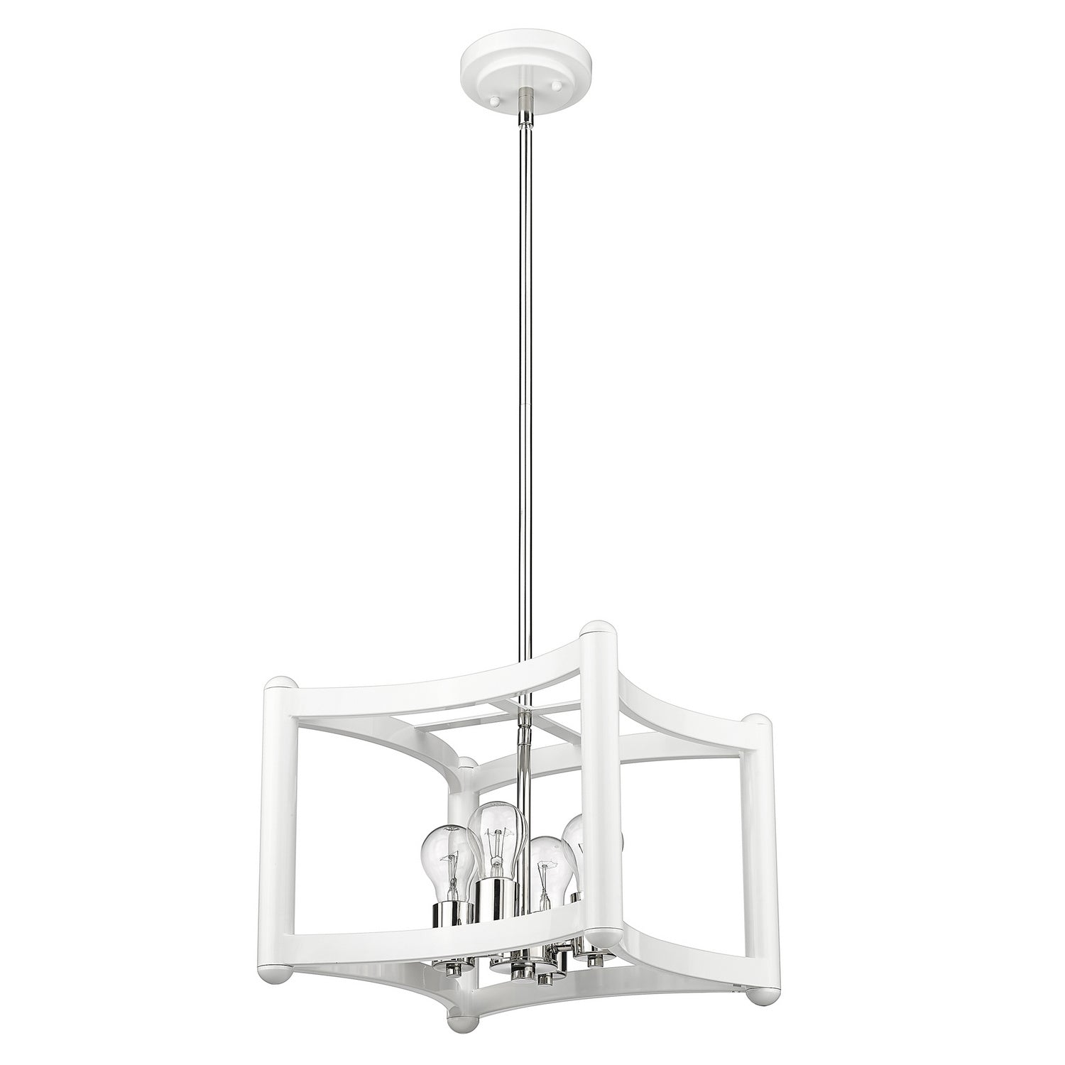 Acclaim Lighting - IN20040WH - Four Light Pendant - Coyle - White with Polished Nickel Cluster