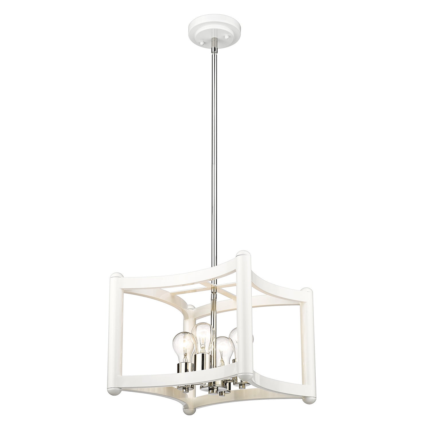 Acclaim Lighting - IN20040WH - Four Light Pendant - Coyle - White with Polished Nickel Cluster