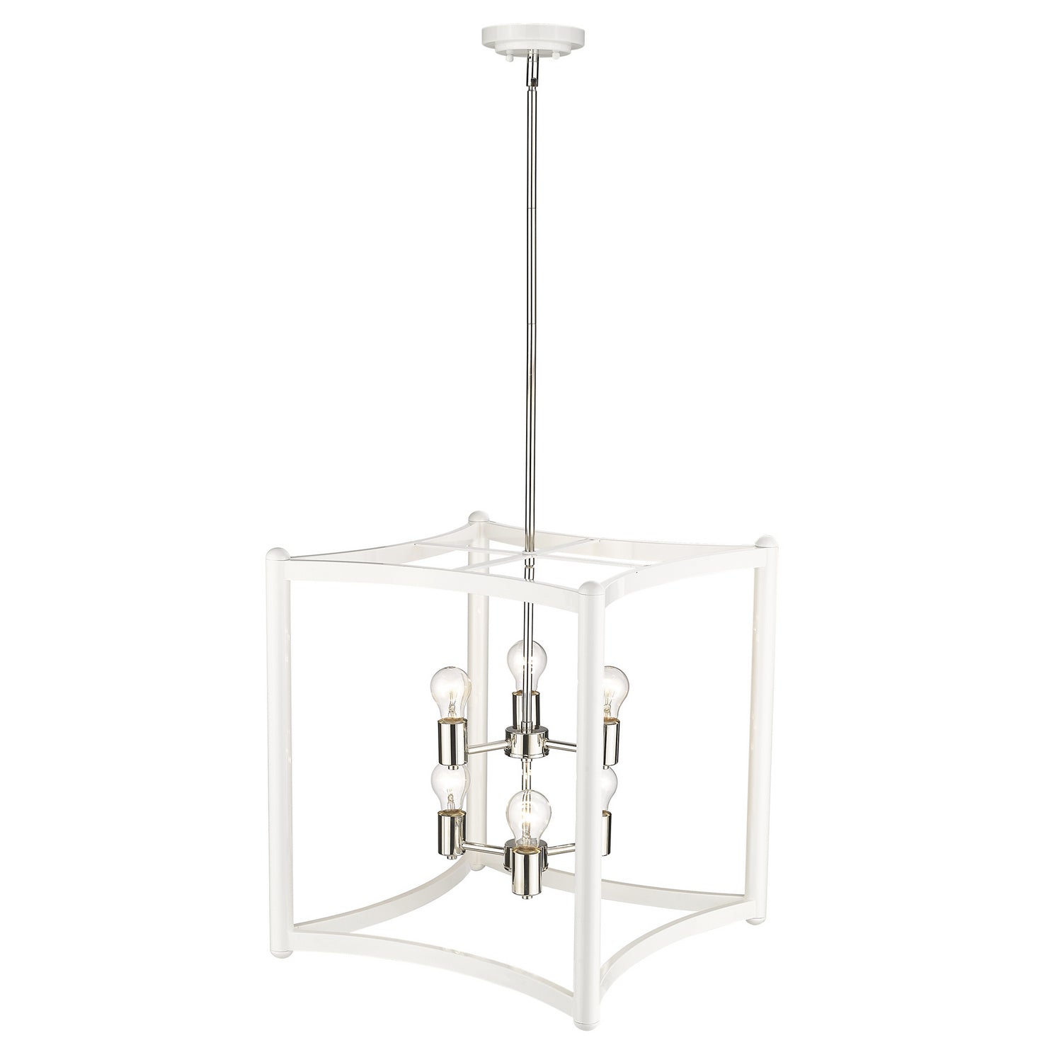 Acclaim Lighting - IN20041WH - Six Light Pendant - Coyle - White with Polished Nickel Cluster