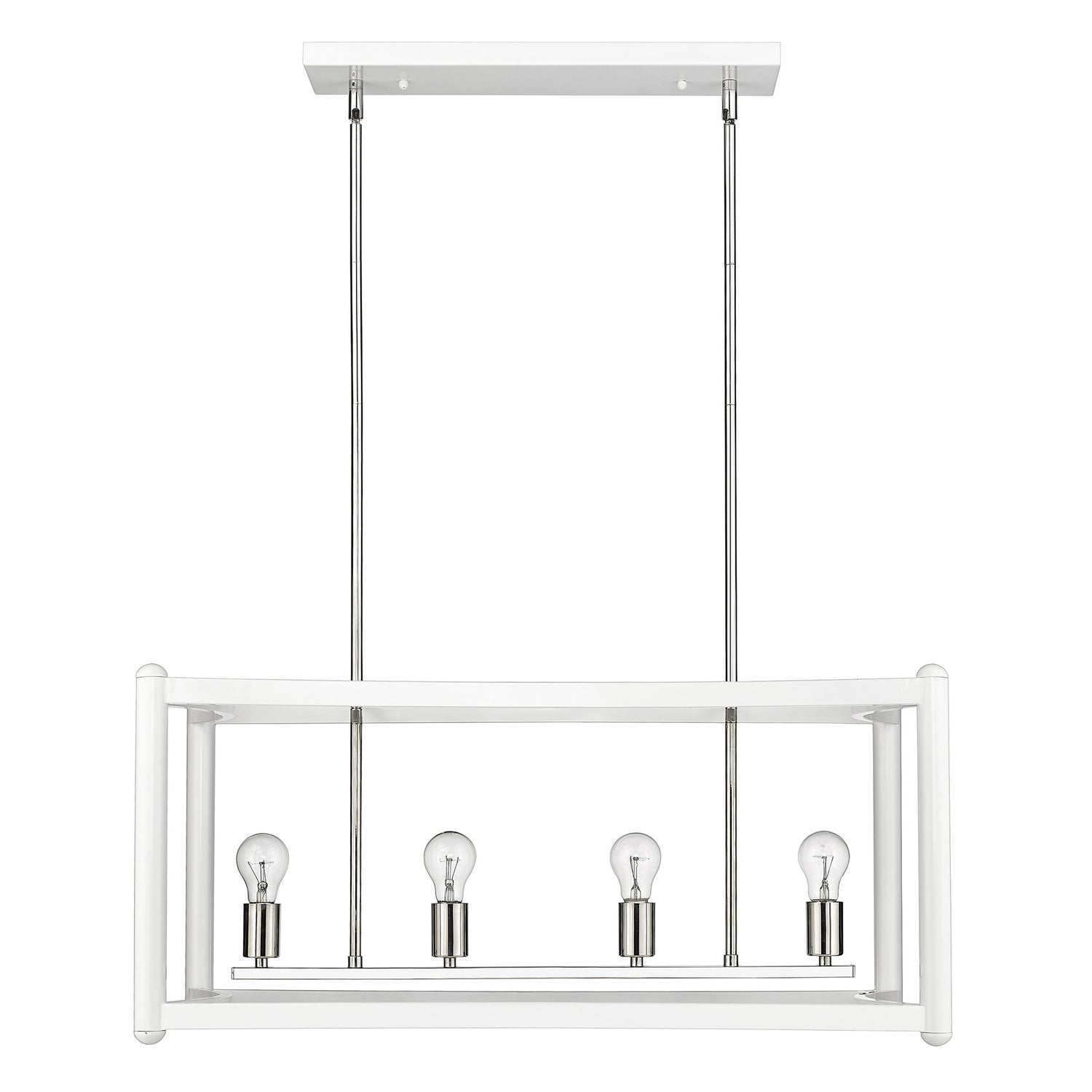 Acclaim Lighting - IN20042WH - Eight Light Linear Pendant - Coyle - White with Polished Nickel Cluster