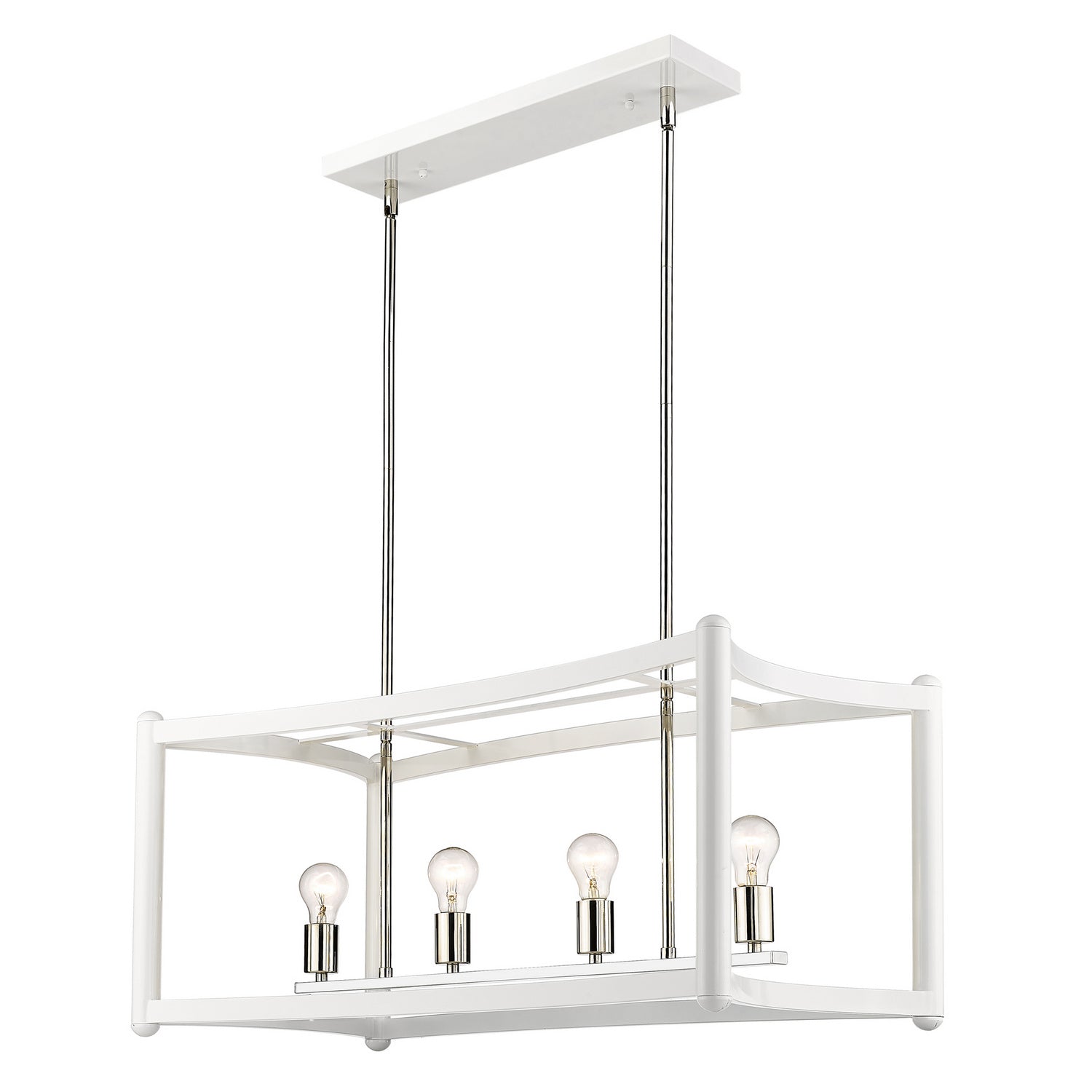 Acclaim Lighting - IN20042WH - Eight Light Linear Pendant - Coyle - White with Polished Nickel Cluster