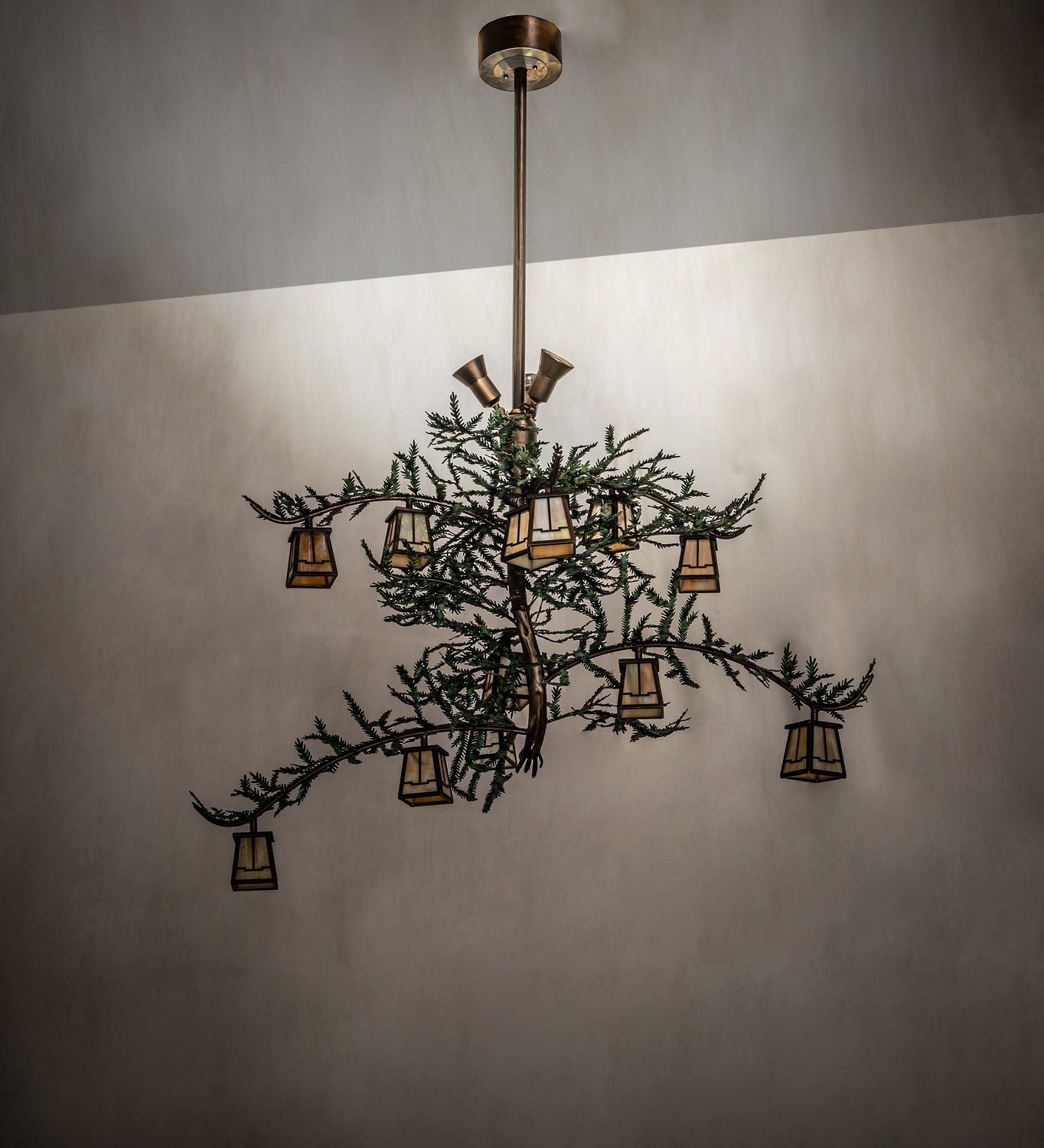 Meyda Tiffany - 253317 - 15 Light Chandelier - Pine Branch - Antique Copper With Green Needles