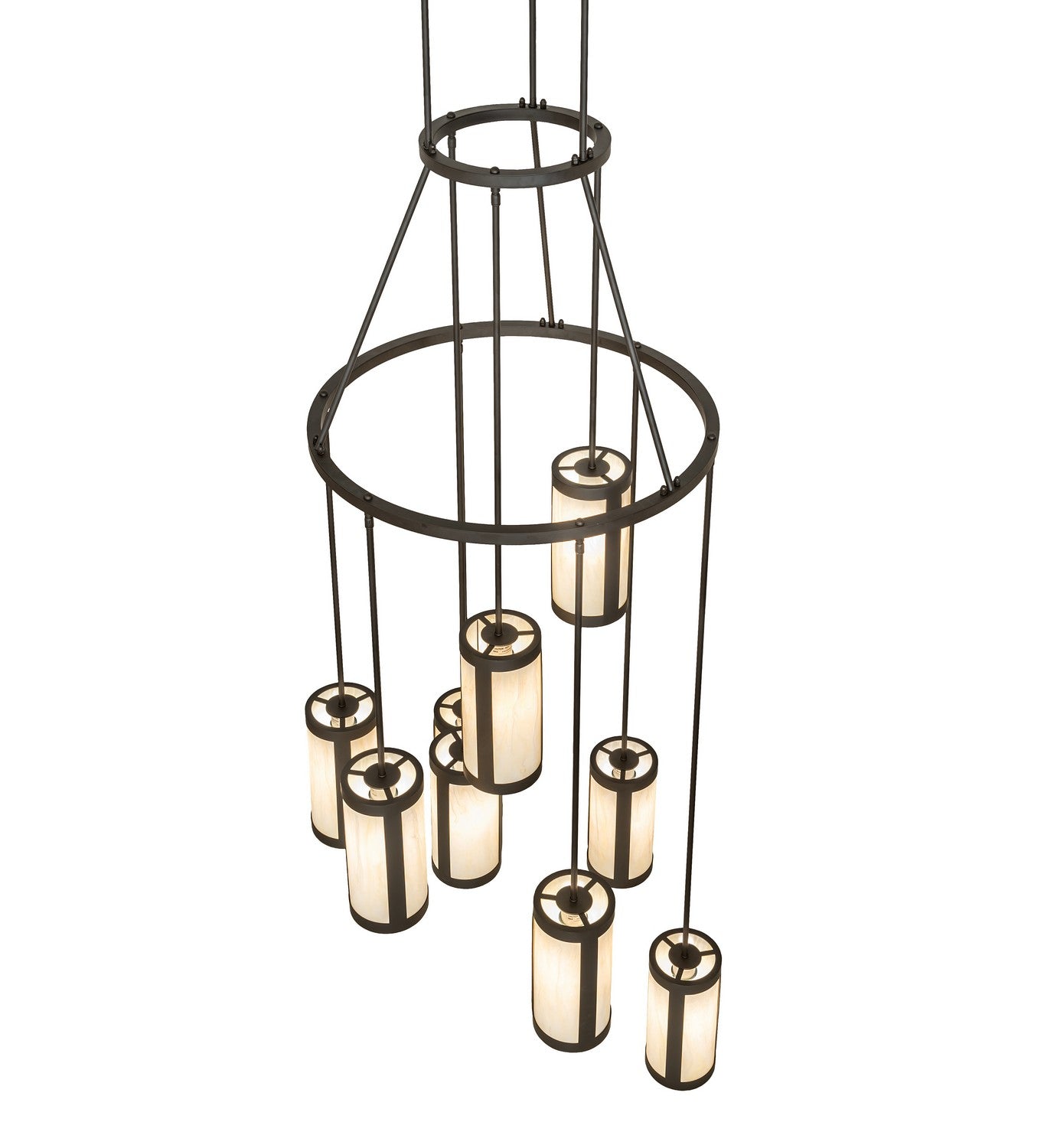 Meyda Tiffany - 257010 - Nine Light Chandelier - Cartier - Oil Rubbed Bronze