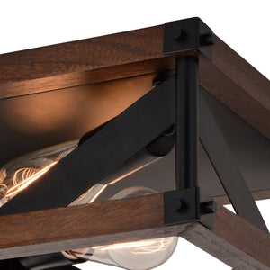 Vaxcel - C0260 - Two Light Flush Mount - Wade - Matte Black and Sycamore