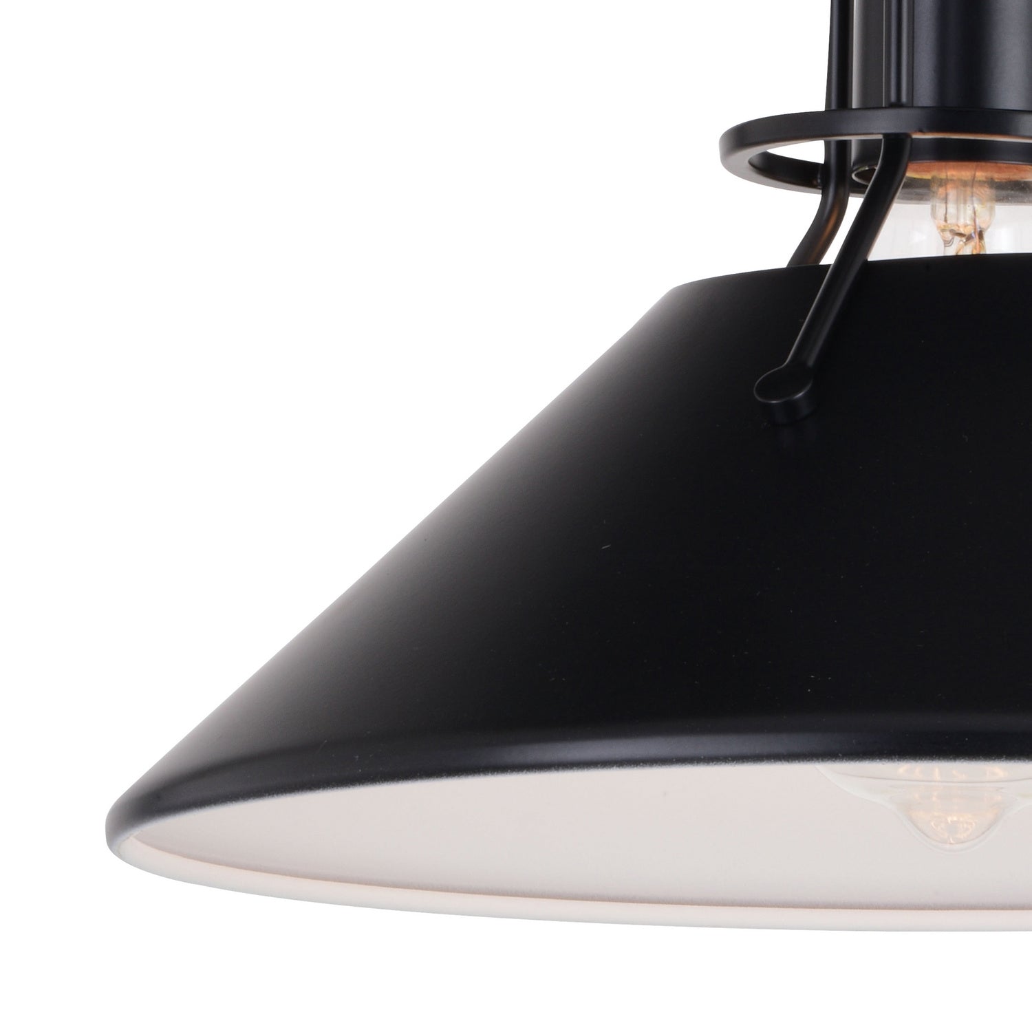 Vaxcel - C0270 - One Light Semi-Flush Mount - Canton - Black and Matte White