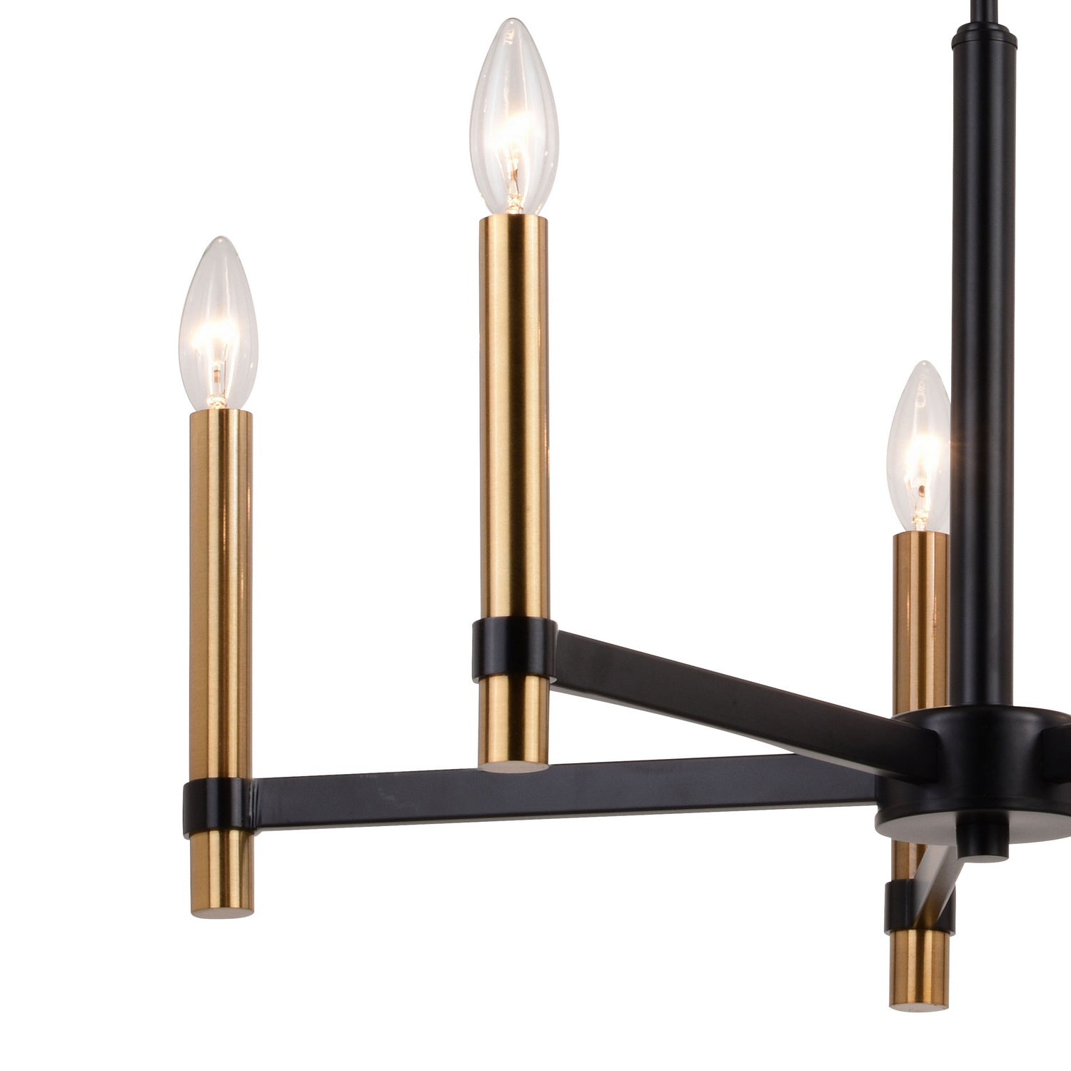 Vaxcel - H0267 - Five Light Chandelier - Damen - Matte Black and Natural Brass